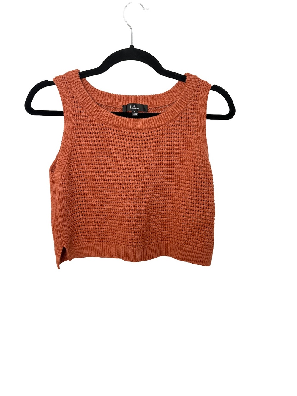 Lulu’s Ribbed Knit Cropped Tank - Rust